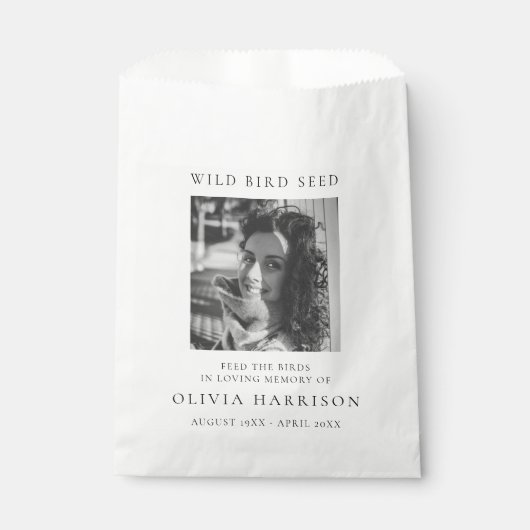 Herdenking van vogels | Steenkoolzaad Bedankzakje (Voorkant)