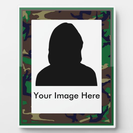Herdenking van Woodland Camo Militaire Plaque Fotoplaat (Voorkant)