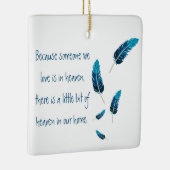 Herdenking | Veer | Blauw | Keramische kerstboomve Keramisch Ornament (Rechts)