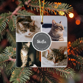 Herdenking verlies kat 4 foto collage citaat aande keramisch ornament