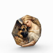 Herdenking Verlies van Duitse Herder met Engel Fotoblokken (Links)