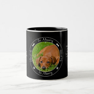 Herdenking - Verlies van een hond - Aangepaste fot Tweekleurige Koffiemok