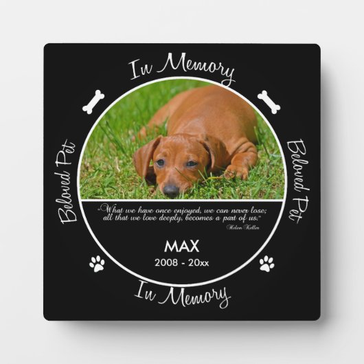 Herdenking - Verlies van Hond- Aangepaste Foto/Naa Fotoplaat (Voorkant)