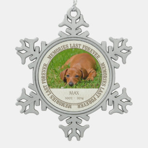 Herdenking - Verlies van huisdier - Aangepaste fot Tin Sneeuwvlok Ornament