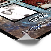 Herdenking Vier Foto Blauwe Labradoriet Steen Poster (Hoek)