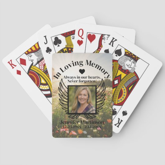 Herdenking | Voeg foto toe Pokerkaarten (Achterkant)
