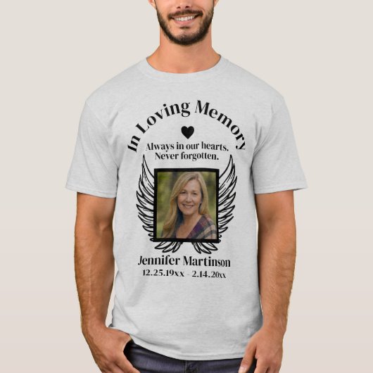 Herdenking | Voeg foto toe T-shirt (Voorkant)
