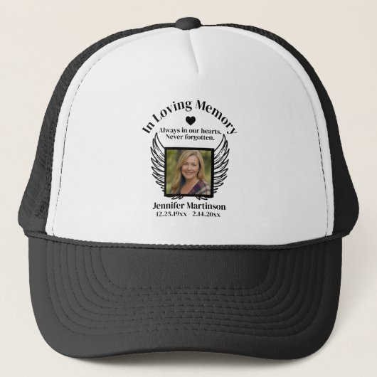 Herdenking | Voeg foto toe Trucker Pet (Voorkant)