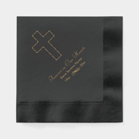 Herdenking voor altijd in ons hart folie servetten (Voorkant)