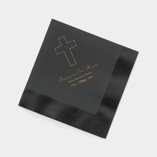 Herdenking voor altijd in ons hart folie servetten (Links)