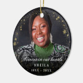 Herdenking voor altijd in ons hart Fotogoudsneeuw Keramisch Ornament (Links)