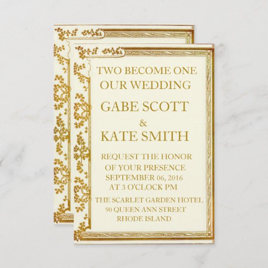  Herdenking WEDDING INVITATIE Kaart (Voorkant / Achterkant)