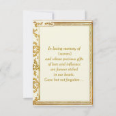  Herdenking WEDDING INVITATIE Kaart (Achterkant)