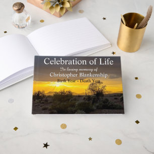 Herdenking Woestijn Zonsondergang Landschap Foto Gastenboek