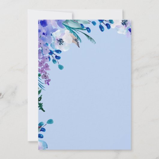 Herdenking Zacht Blauw Bloemen Viering van het Lev Kaart (Achterkant)