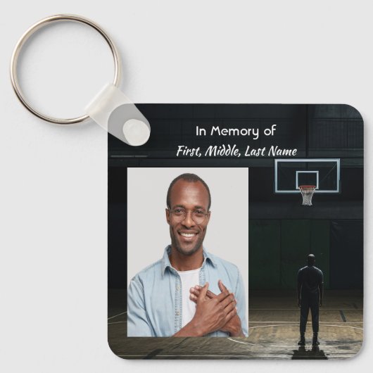 Herdenking Zakkaart Basketbalspel Sleutelhanger (Voorkant)