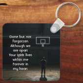Herdenking Zakkaart Basketbalspel Sleutelhanger (Achterkant)