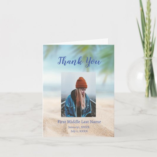 Herdenking Zee meer Pocket Beach Ocean Lake Bedankkaart (Voorkant)