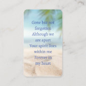 Herdenking Zee meer Pocket Beach Ocean Lake Visitekaartje (Achterkant)