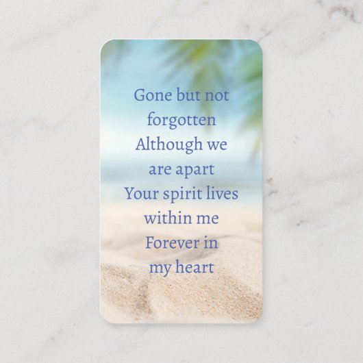 Herdenking Zee meer Pocket Beach Ocean Lake Visitekaartje (Achterkant)