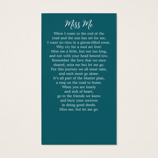 Herdenking Zeilboot Aquarel Rouwkaart Gebedkaart Visitekaartje (Achterkant)