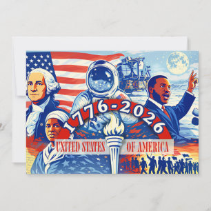 Herdenkings- 1776-2026 Semiquincentennial van de V Feestdagenkaart