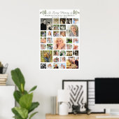 Herdenkings- 33 Foto Collage Botanisch Hart Blader Poster (Thuiskantoor)