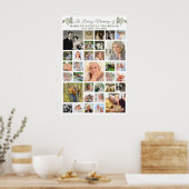 Herdenkings- 33 Foto Collage Botanisch Hart Blader Poster (Keuken)