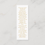 Herdenkings- 3 foto gouden rouwgebed bladwijzer mini visitekaartje (Achterkant)