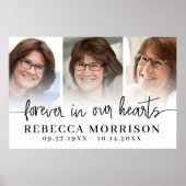 Herdenkings 3 foto's Script Voor altijd in onze ha Poster (Voorkant)