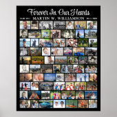 Herdenkings 70 Foto Collage Eenvoudig op Maat Poster (Voorkant)