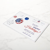 Herdenkings Amerika 250 Patriottische Blauwe Aande Folie Feestdagenkaart (Gedraaid)