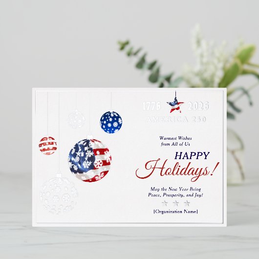 Herdenkings Amerika 250 Patriottische Blauwe Aande Folie Feestdagenkaart (Staand Voorkant)