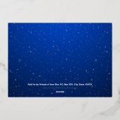 Herdenkings Amerika 250 Patriottische Blauwe Aande Folie Feestdagenkaart (Achterkant)