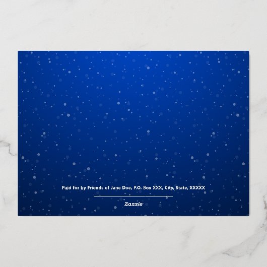 Herdenkings Amerika 250 Patriottische Blauwe Aande Folie Feestdagenkaart (Achterkant)