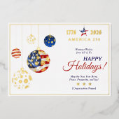 Herdenkings Amerika 250 Patriottische Rode Aandenk Folie Feestdagenkaart (Voorkant)