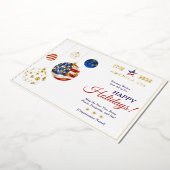 Herdenkings Amerika 250 Patriottische Rode Aandenk Folie Feestdagenkaart (Gedraaid)