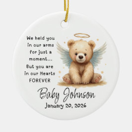 Herdenkings baby ornament Teddy Bear engelenvleuge