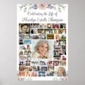 Herdenkings bloem groen 56 foto collage poster (Voorkant)