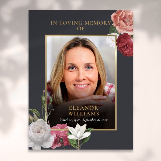 Herdenkings bloemen foto viering van het leven poster