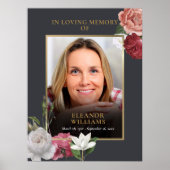 Herdenkings bloemen foto viering van het leven poster (Voorkant)