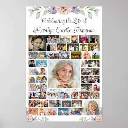 Herdenkings bloemisterij 56 foto collage poster (Voorkant)