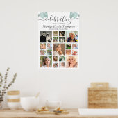 Herdenkings Botanische Hart Bladeren 21 Fotocollag Poster (Keuken)