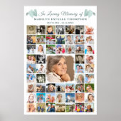 Herdenkings Botanische Hart Bladeren 55 Fotocollag Poster (Voorkant)