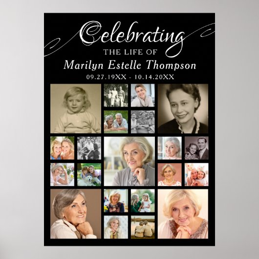 Herdenkings- CELEBRATIE VAN HET LEVEN VAN 21 Foto  Poster (Voorkant)