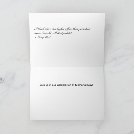 Herdenkings Dag Bedankkaart (Binnen)