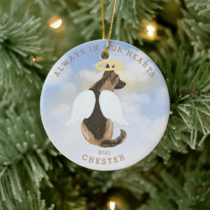 herdenkings engel honden vleugels foto keramische keramisch ornament