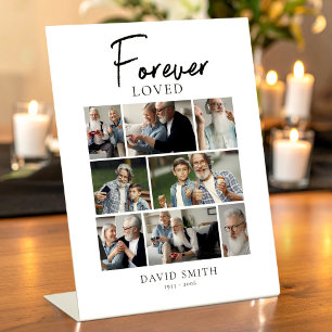 Herdenkings-Foto Collage voor een Begrafenis, Voor Reclamebord Met Voetstuk