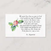 Herdenkings FOTO Rouw Kaarten Rozen Verlies Herinn Visitekaartje (Achterkant)