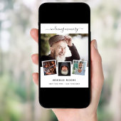 Herdenkings-fotocollage wit naam poster